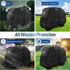 Nokins 420d Waterproof 2+2 Specialized Golf Cart Cover,oxford Fabric Cover Fit For Most Standard 2+2 Seater Golf Cart Ezgo, Club Car, Protects Your Car From Wind And Rain,black - Fit Most Standard 2+2 Seater Golf Cart