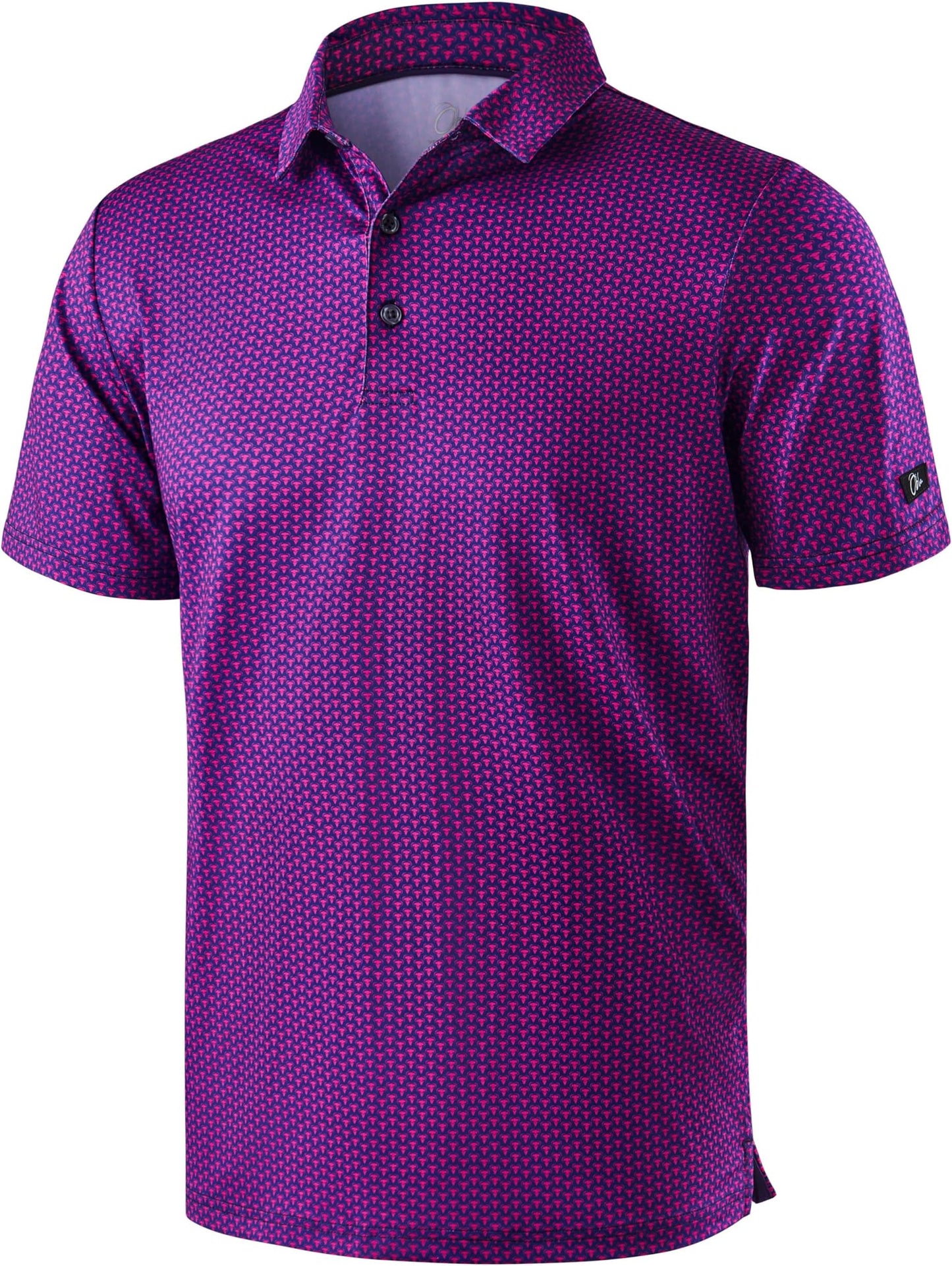 Obla Mens Golf Polo Shirts Short Sleeve Dry Fit Performance Moisture Wicking Casual Print Collared Golf Shirts For Men - Purple Buffalo