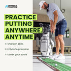 Perfect Practice Putting Mat – Indoor Putting Green For Home & Office – Golf Training Aid For Putting Practice – Premium Golf Putting Mat With Realistic Turf – Golf Gifts For Men - Standard