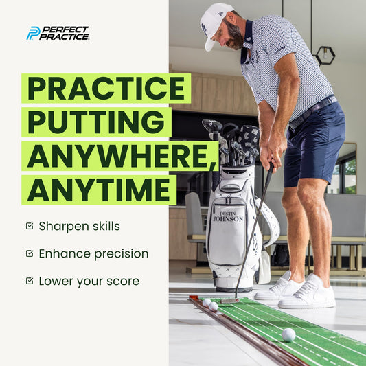 Perfect Practice Putting Mat – Indoor Putting Green For Home & Office – Golf Training Aid For Putting Practice – Premium Golf Putting Mat With Realistic Turf – Golf Gifts For Men - Standard