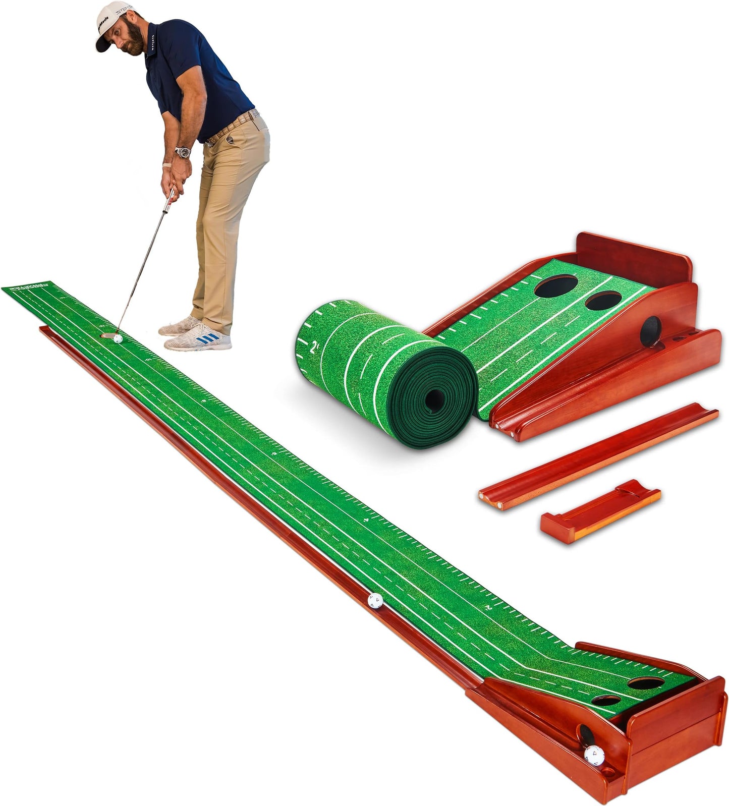 Perfect Practice Putting Mat – Indoor Putting Green For Home & Office – Golf Training Aid For Putting Practice – Premium Golf Putting Mat With Realistic Turf – Golf Gifts For Men - Xl