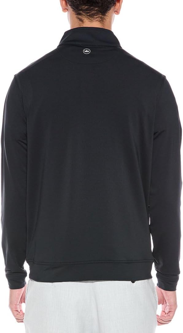 Peter Millar Solid Perth Quarter Zip- British Gray - Black