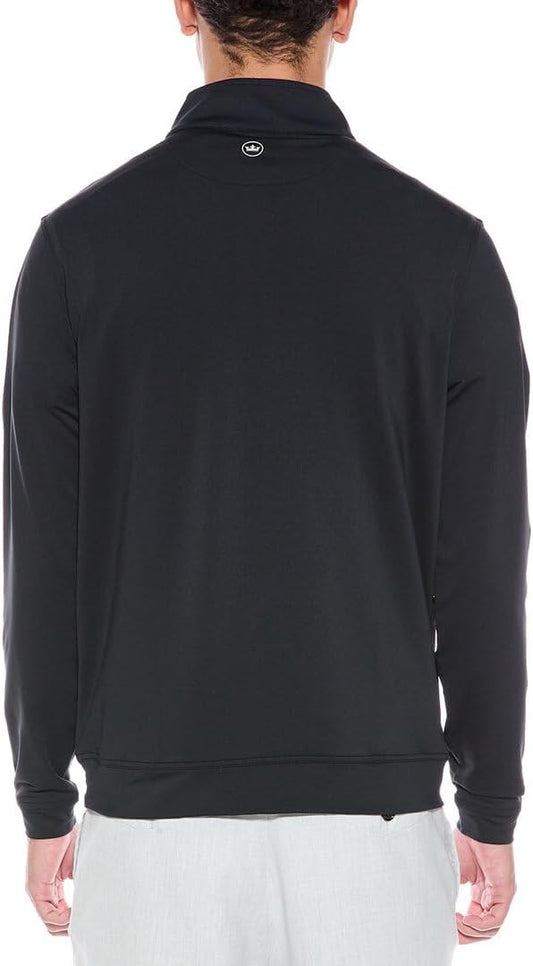Peter Millar Solid Perth Quarter Zip- British Gray - Black