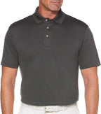 Pga Tour Men's Airflux Solid Mesh Short Sleeve Classic Golf Polo Shirt - Medium