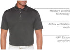Pga Tour Men's Airflux Solid Mesh Short Sleeve Classic Golf Polo Shirt - Medium