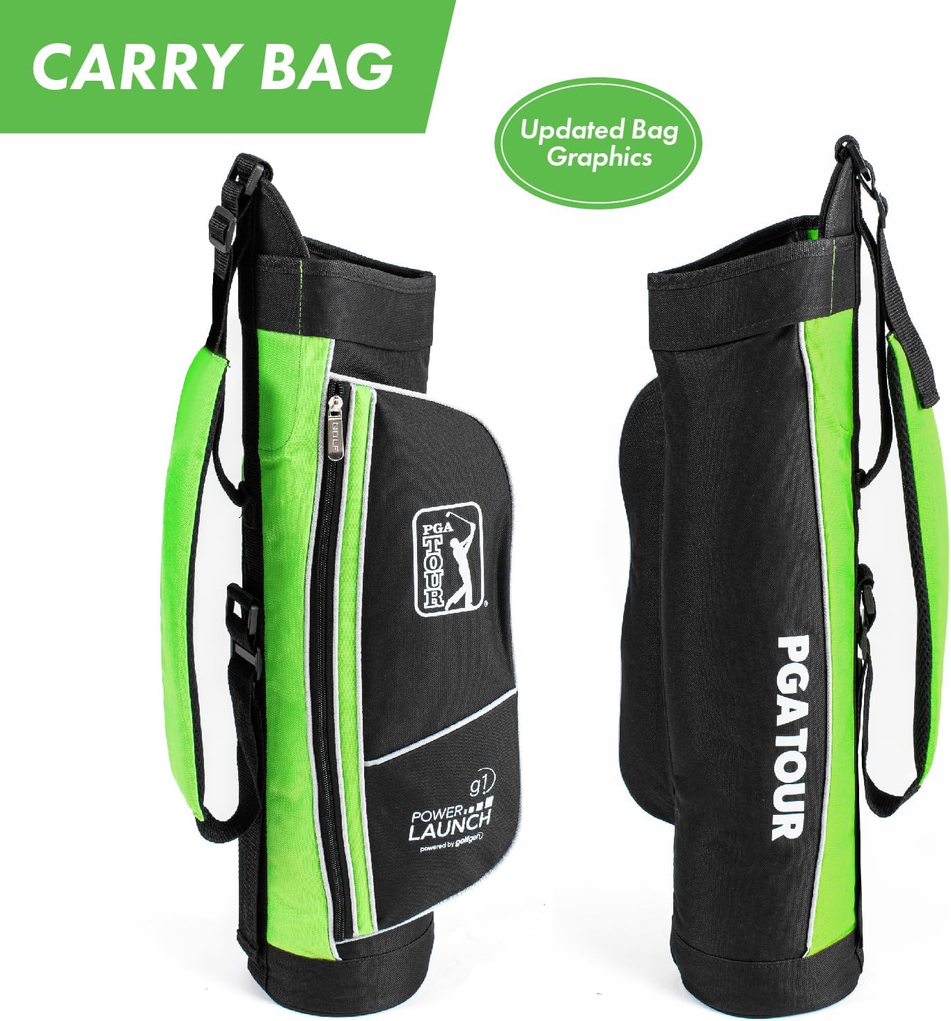 Pga Tour Youth Golf Club Set – Ages 3-5 (3’6”-4’1”) And 5-8 (4’1” - 4'8") Right And Left Handed Beginner Junior Golf Clubs With Lightweight Golf Bag, Mallet Putter, Driver By Golfgen - Ages 3-5: 5 Pc Set (green,new)