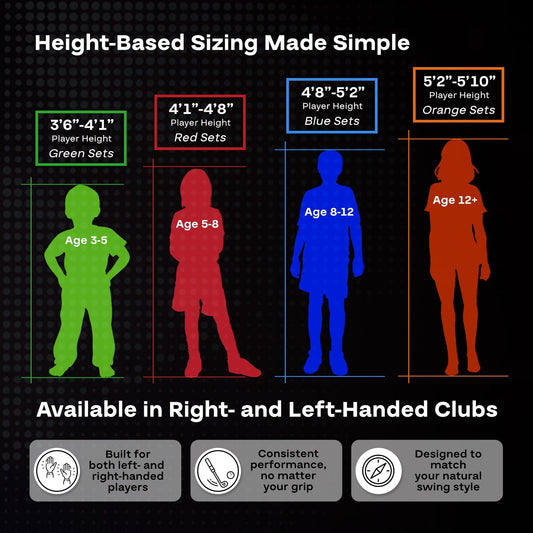 Pga Tour Youth Golf Club Set For Ages 8-12 & 12+ (4’8”–5’10”), Right And Left-Handed Kids Golf Sets – Beginner Junior Golf Clubs With Lightweight Stand Bag, Mallet Putter, Hybrid, Driver - Ages 8-12: 10 Pc Set (new)