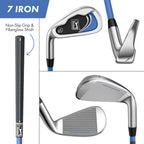 Pga Tour Youth Golf Club Set For Ages 8-12 & 12+ (4’8”–5’10”), Right And Left-Handed Kids Golf Sets – Beginner Junior Golf Clubs With Lightweight Stand Bag, Mallet Putter, Hybrid, Driver - Ages 8-12: 10 Pc Set (new)