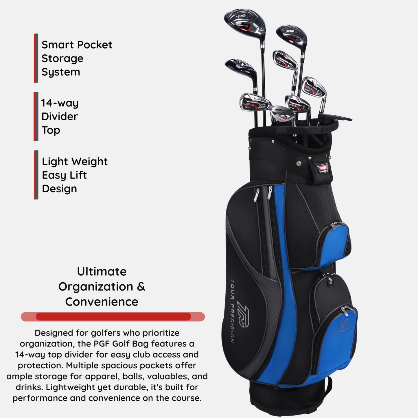 Pgf Gold Tour Precision Complete Golf Club Package Set For Men & Women - [rihgt Hand][length: Standard]