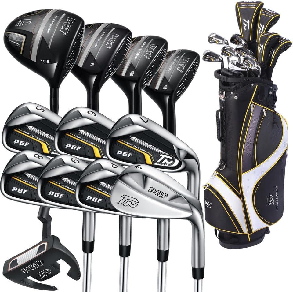 Pgf Golf Gold Tp Complete Golf Club Package Set For Men & Women [17-Pieces] [flex: Regular] - Men Right Hand