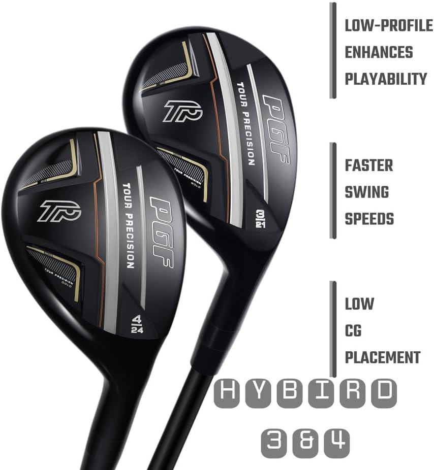 Pgf Golf Gold Tp Complete Golf Club Package Set For Men & Women [17-Pieces] [flex: Regular] - Men Right Hand