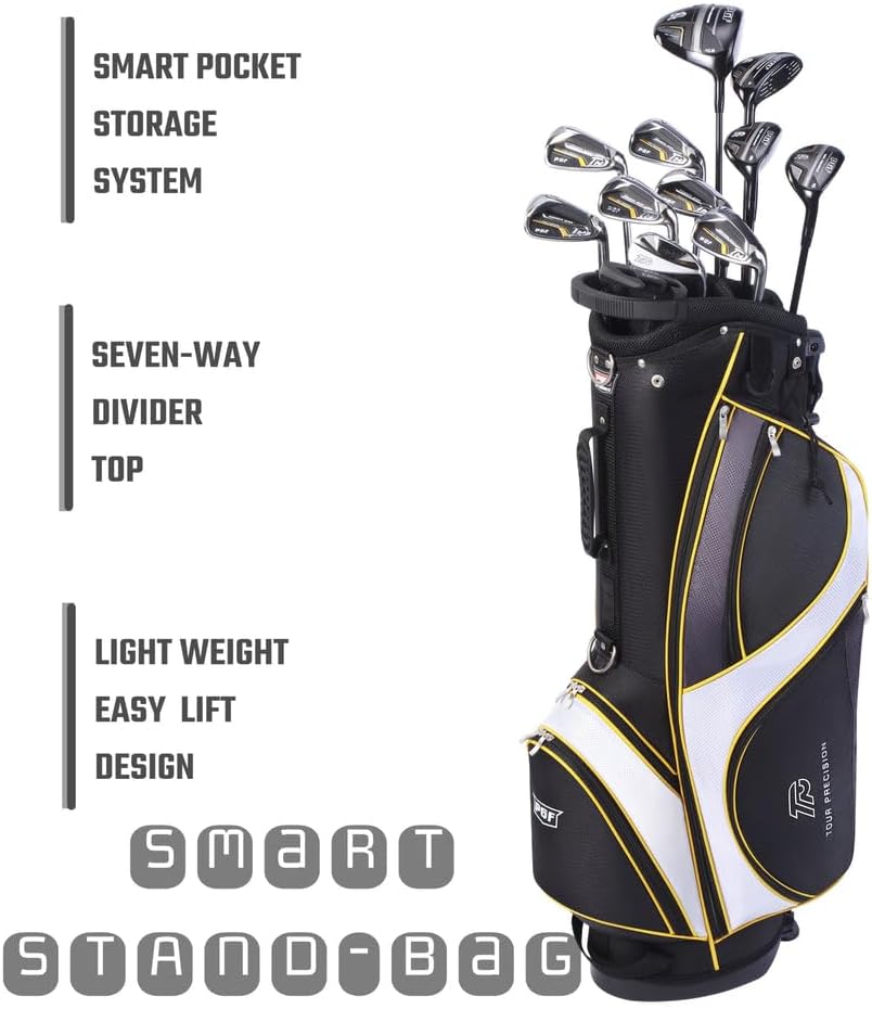 Pgf Golf Gold Tp Complete Golf Club Package Set For Men & Women [17-Pieces] [flex: Regular] - Men Right Hand