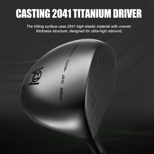 Pgm 19 Piece Men's Complete Golf Club Sets - Ultra-Thin Face Titanium Driver (0.85+ Cor), High Cor Fairway Woods, Forged Irons, Precision Cnc Milled Putter, With Stand Bag - Right Handed - Black
