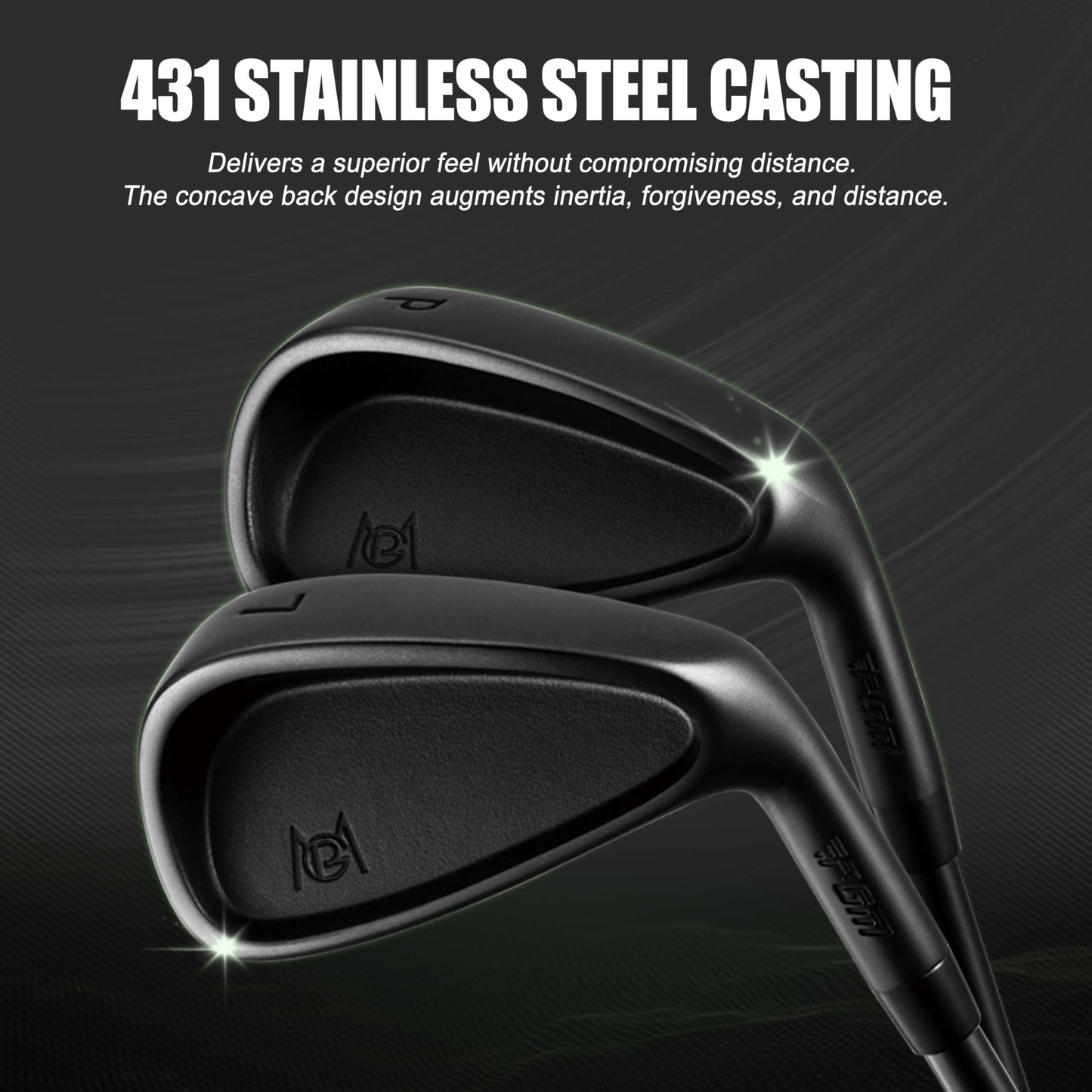 Pgm 19 Piece Men's Complete Golf Club Sets - Ultra-Thin Face Titanium Driver (0.85+ Cor), High Cor Fairway Woods, Forged Irons, Precision Cnc Milled Putter, With Stand Bag - Right Handed - Black