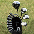 Pgm 19 Piece Men's Complete Golf Club Sets - Ultra-Thin Face Titanium Driver (0.85+ Cor), High Cor Fairway Woods, Forged Irons, Precision Cnc Milled Putter, With Stand Bag - Right Handed - Black