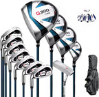 Pgm G300 Men’s Complete Golf Club Set With Titanium Driver | Titanium Driver, Forgiving Hybrid, High-Strength Irons & Easy Alignment Putter - [left Hand][length: Standard]