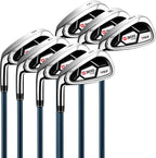 Pgm G300 Men’s Complete Golf Club Set With Titanium Driver | Titanium Driver, Forgiving Hybrid, High-Strength Irons & Easy Alignment Putter - [left Hand][length: Standard]