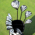 PGM Men's Complete Golf Club Set - 12 Pieces - Titanium Driver, Woods, Hybrid, Irons, Wedge & Putter with Stand Bag
