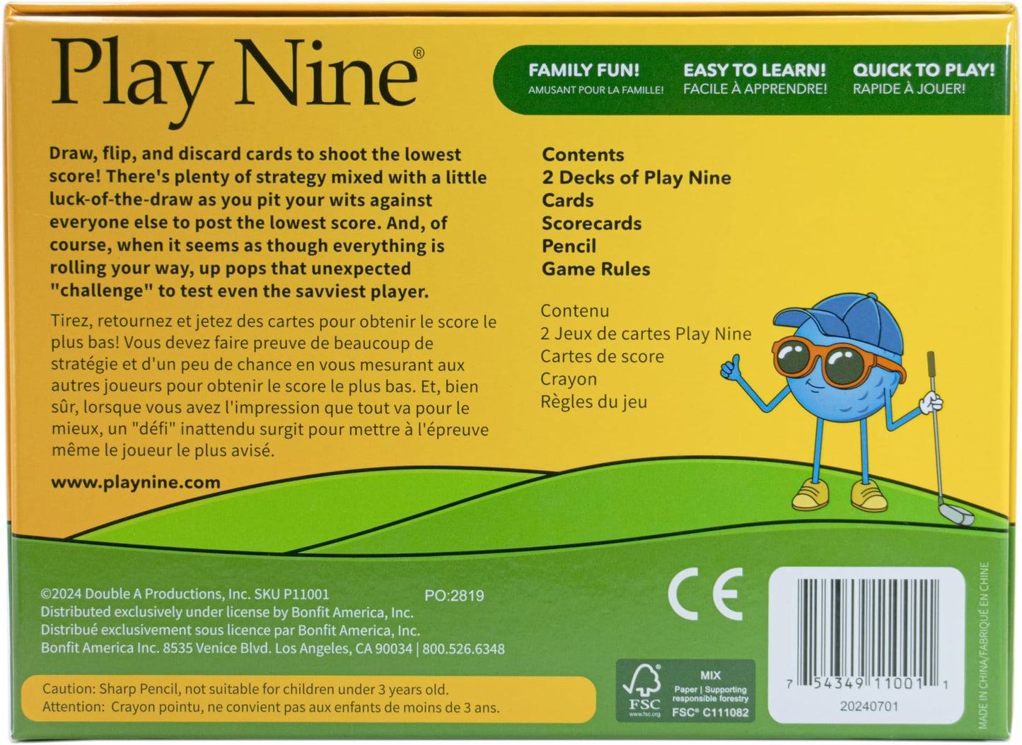 Play Nine The Card Game of Golf, Ages 8 and Up, 2-6 Players