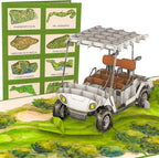 Poplife Golf Cart 3d Pop Up Card – Premium Golfing Greeting Card For Dad, Husband, Grandpa, Son – Father’s Day, Birthday, Retirement, Anniversary, Valentine’s Day – Unique Golf Gift Card For Men - Golf Cart