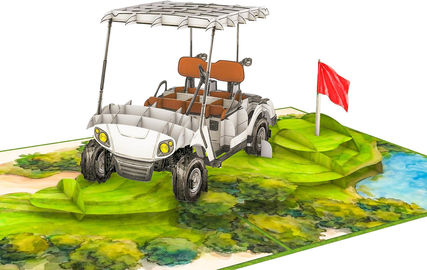 Poplife Golf Cart 3d Pop Up Card – Premium Golfing Greeting Card For Dad, Husband, Grandpa, Son – Father’s Day, Birthday, Retirement, Anniversary, Valentine’s Day – Unique Golf Gift Card For Men - Golf Cart