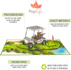 Poplife Golf Cart 3d Pop Up Card – Premium Golfing Greeting Card For Dad, Husband, Grandpa, Son – Father’s Day, Birthday, Retirement, Anniversary, Valentine’s Day – Unique Golf Gift Card For Men - Golf Cart