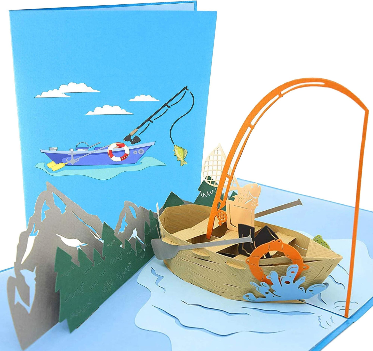 Poplife Golf Cart 3d Pop Up Card – Premium Golfing Greeting Card For Dad, Husband, Grandpa, Son – Father’s Day, Birthday, Retirement, Anniversary, Valentine’s Day – Unique Golf Gift Card For Men - Fishing Boat