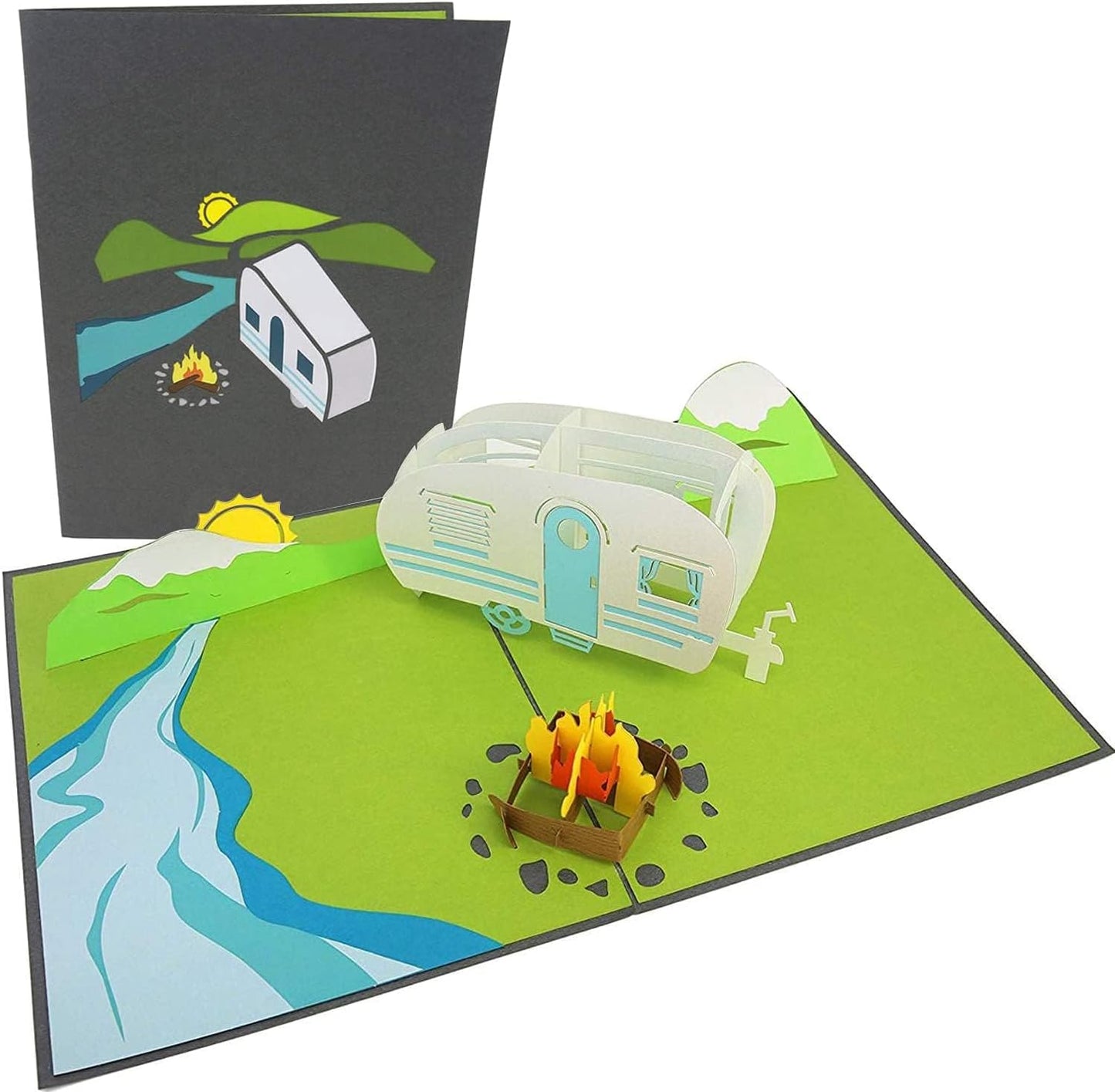 Poplife Golf Cart 3d Pop Up Card – Premium Golfing Greeting Card For Dad, Husband, Grandpa, Son – Father’s Day, Birthday, Retirement, Anniversary, Valentine’s Day – Unique Golf Gift Card For Men - Camping Trip