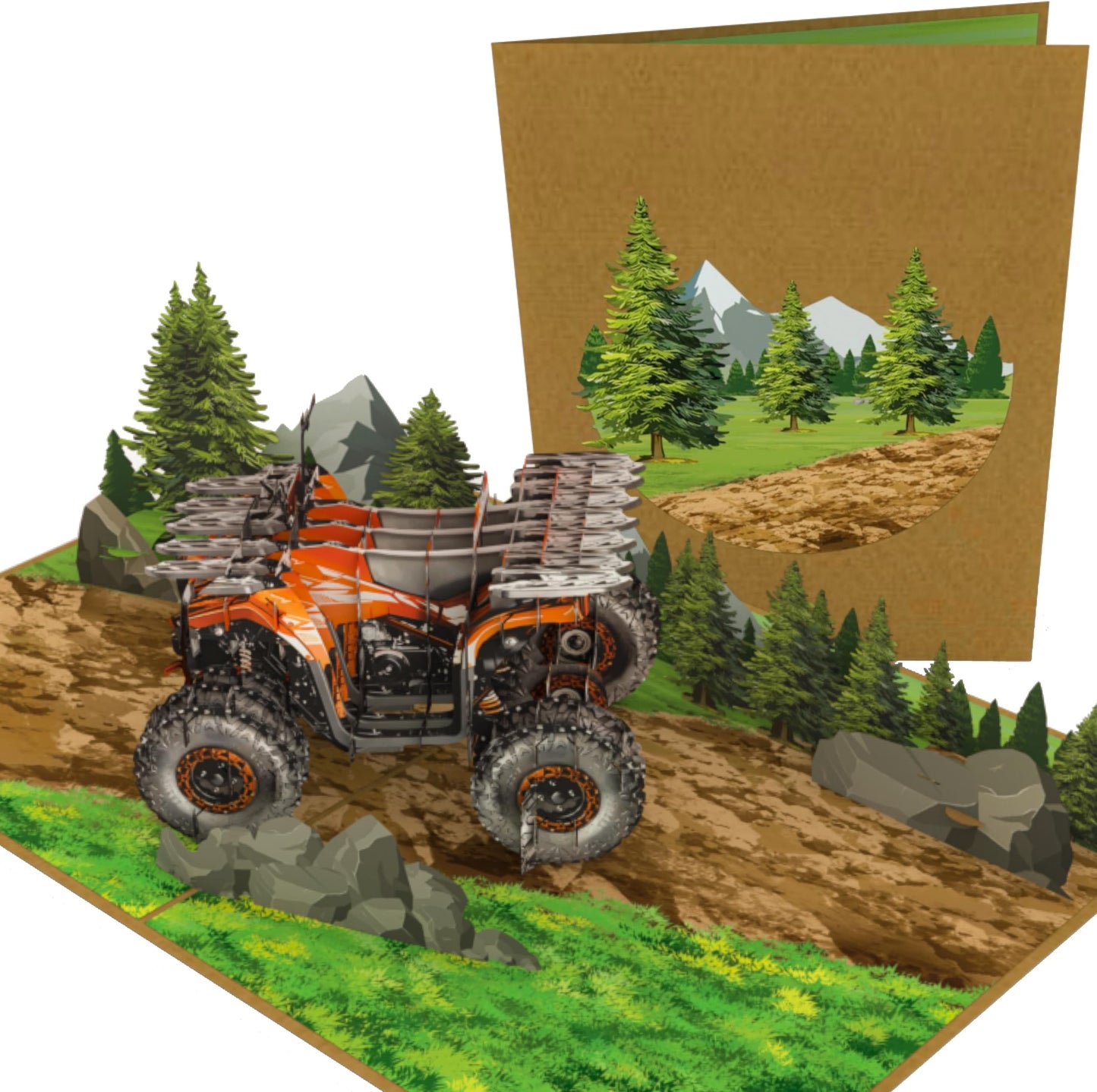 Poplife Golf Cart 3d Pop Up Card – Premium Golfing Greeting Card For Dad, Husband, Grandpa, Son – Father’s Day, Birthday, Retirement, Anniversary, Valentine’s Day – Unique Golf Gift Card For Men - Atv Quad Bike