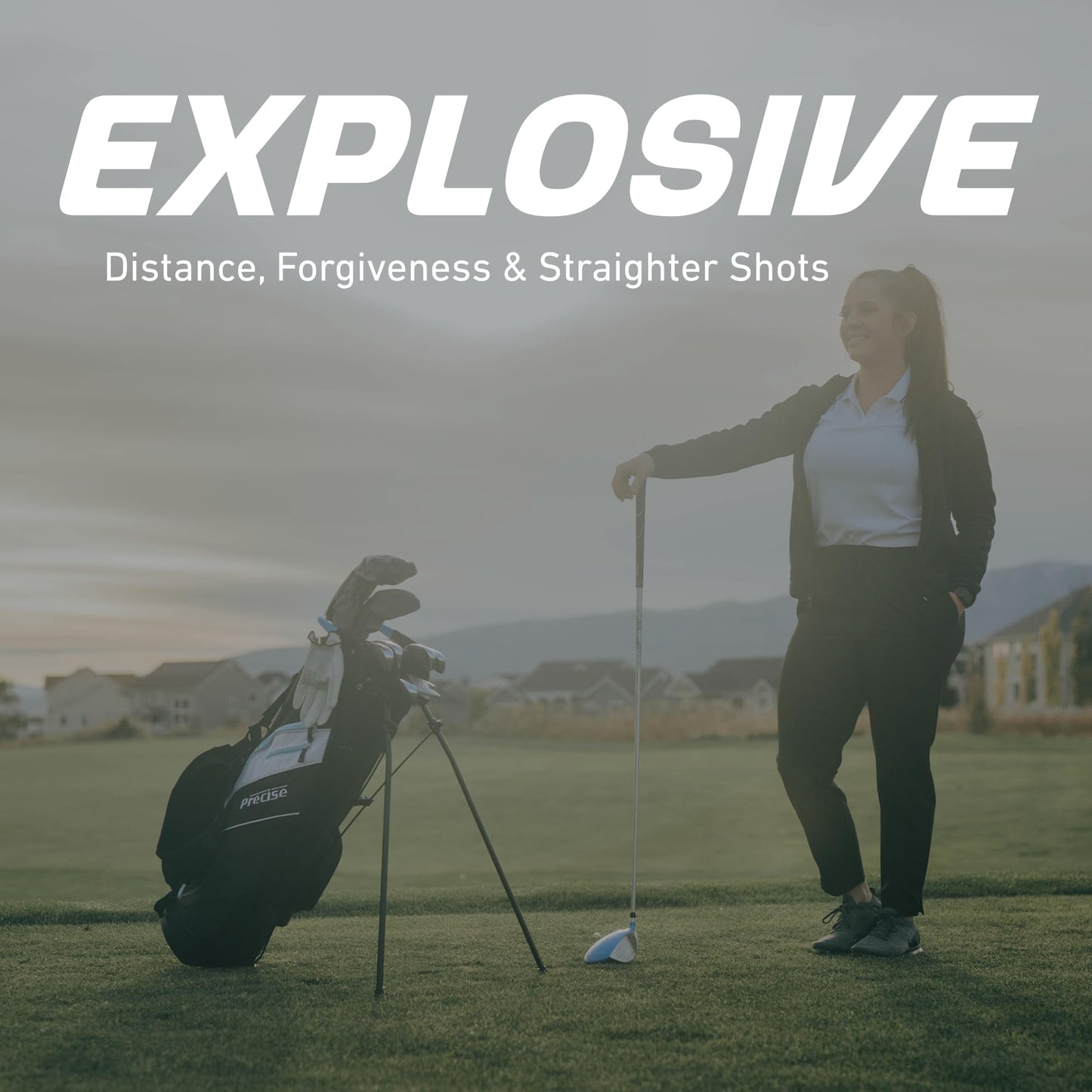 Precise Amg - Women's Complete Golf Club Set | Beginner Friendly, Driver, Fairway & Hybrid, Irons, Putter, Stand Bag, Petite & Regular, Right Hand, 2 Colours - Light Blue