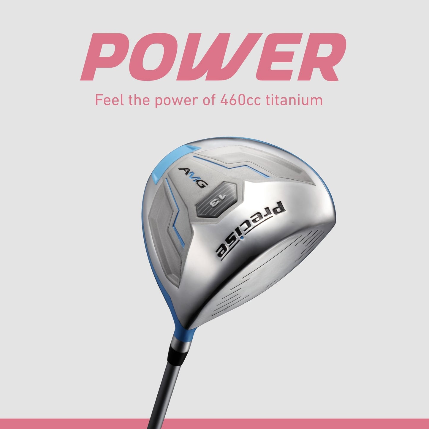 Precise Amg - Women's Complete Golf Club Set | Beginner Friendly, Driver, Fairway & Hybrid, Irons, Putter, Stand Bag, Petite & Regular, Right Hand, 2 Colours - Light Blue