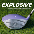 Precise M3 - Women's Complete Golf Club Set | 460cc Driver, Graphite-Shafted Fairway Wood, 7-Pw Irons & Wedge, Hybrid For Tough Lies, Petite & Regular Fit - Purple