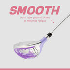 Precise M3 - Women's Complete Golf Club Set | 460cc Driver, Graphite-Shafted Fairway Wood, 7-Pw Irons & Wedge, Hybrid For Tough Lies, Petite & Regular Fit - Purple
