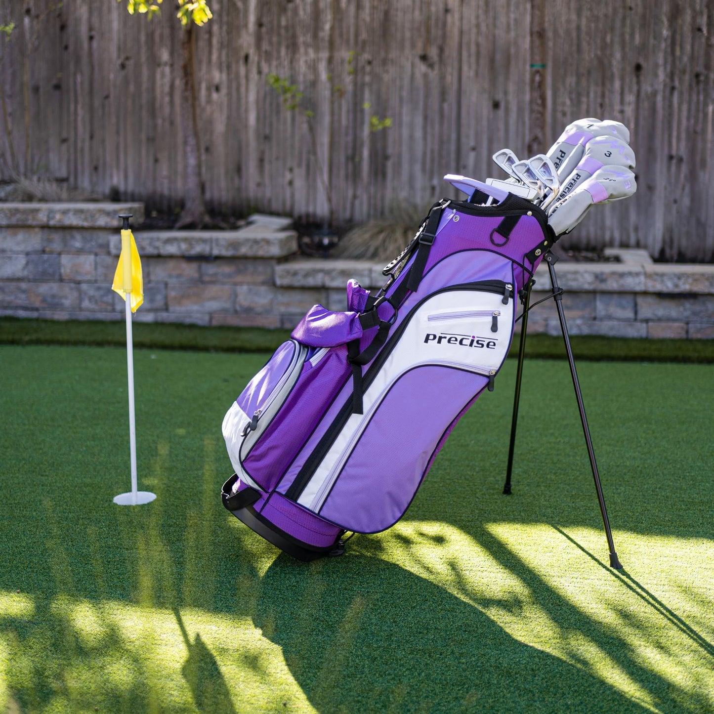 Precise M3 - Women's Complete Golf Club Set | 460cc Driver, Graphite-Shafted Fairway Wood, 7-Pw Irons & Wedge, Hybrid For Tough Lies, Petite & Regular Fit - Purple
