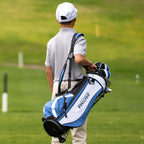 Precise X7 - Kids Complete Golf Club Set | Lightweight Graphite Shafts, Hybrid & Irons, Putter, Stand Bag Included, For Boys & Girls, Ages 3-12, Left/right Hand - Blue Ages 9-12