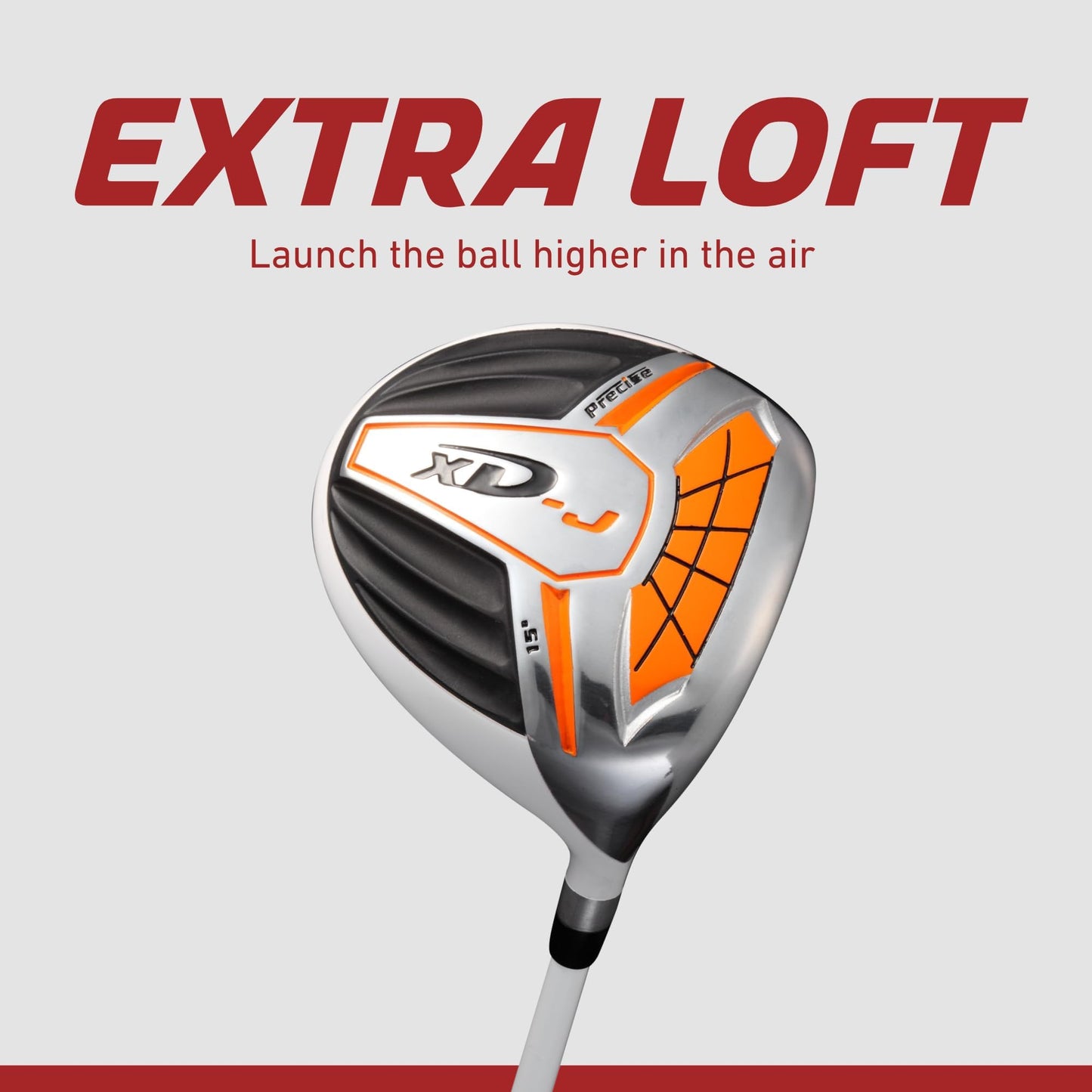Precise Xdj - Junior Complete Golf Club Set | Lightweight Graphite Shafts, Hybrid & Putter, Stand Bag Included, For Boys & Girls, Ages 3-12, Left/right Hand - Orange Ages 3-5