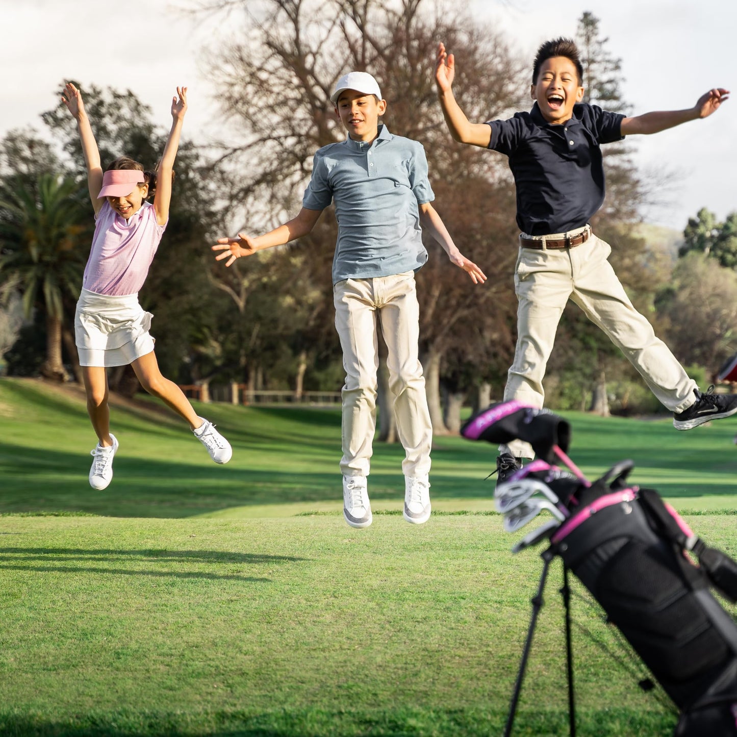 Precise Xdj - Junior Complete Golf Club Set | Lightweight Graphite Shafts, Hybrid & Putter, Stand Bag Included, For Boys & Girls, Ages 3-12, Left/right Hand - Orange Ages 3-5