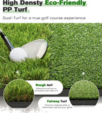 Ywitio Premium Dual-Turf Golf Hitting Mat 5x4ft with Thickened EVA Base for Indoor Outdoor Practice