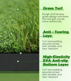 Ywitio Premium Dual-Turf Golf Hitting Mat 5x4ft with Thickened EVA Base for Indoor Outdoor Practice