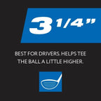 Pridesports Pts Wood Golf Tees | 135 Count, 3-1/4 Inch | #1 Wood Tee On Tour | Best For Drivers & Woods - 135 Count
