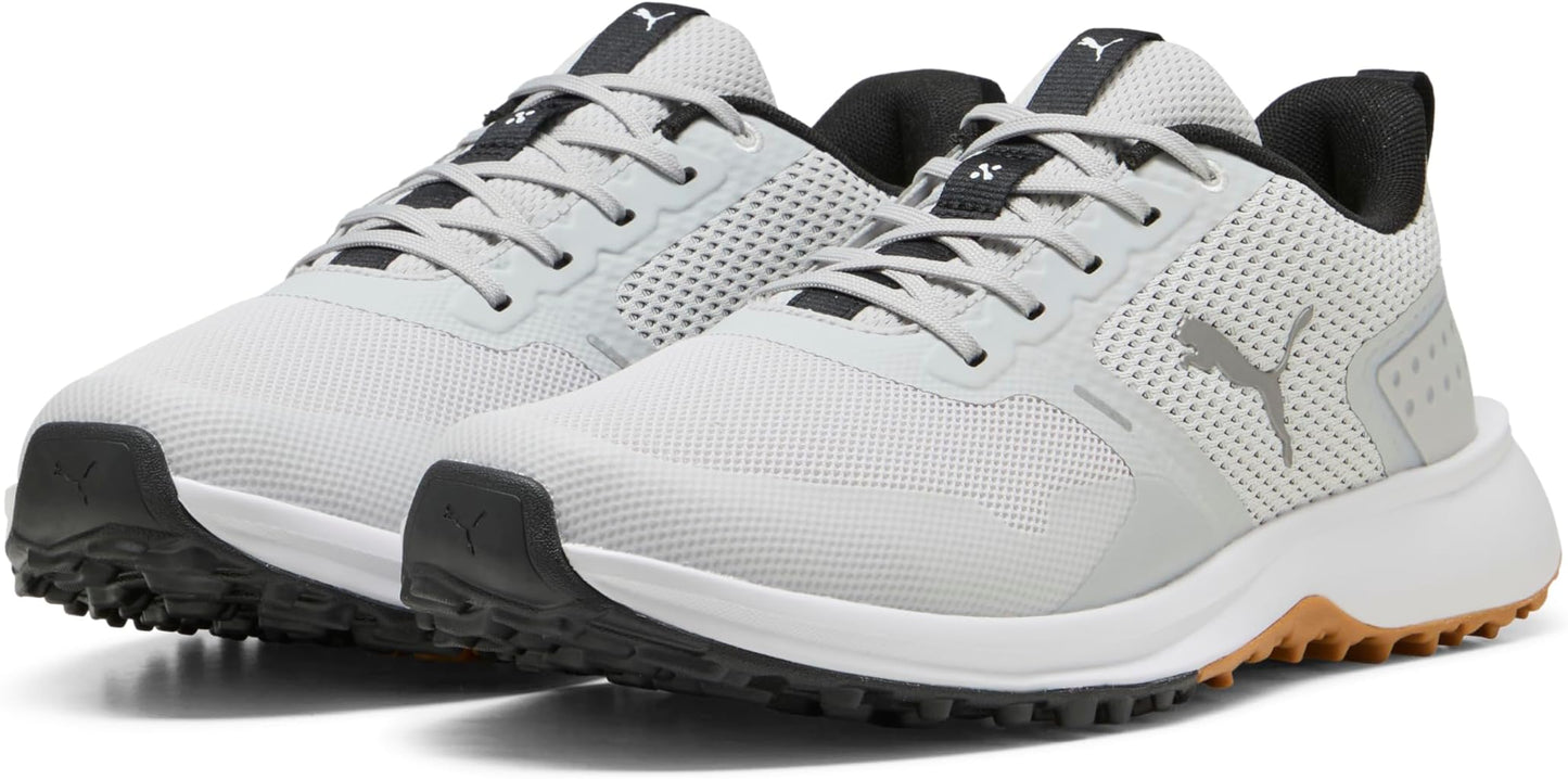 Puma Fusion Grip 6 Men's Golf Shoes - Feather Gray-Puma Black-Gum
