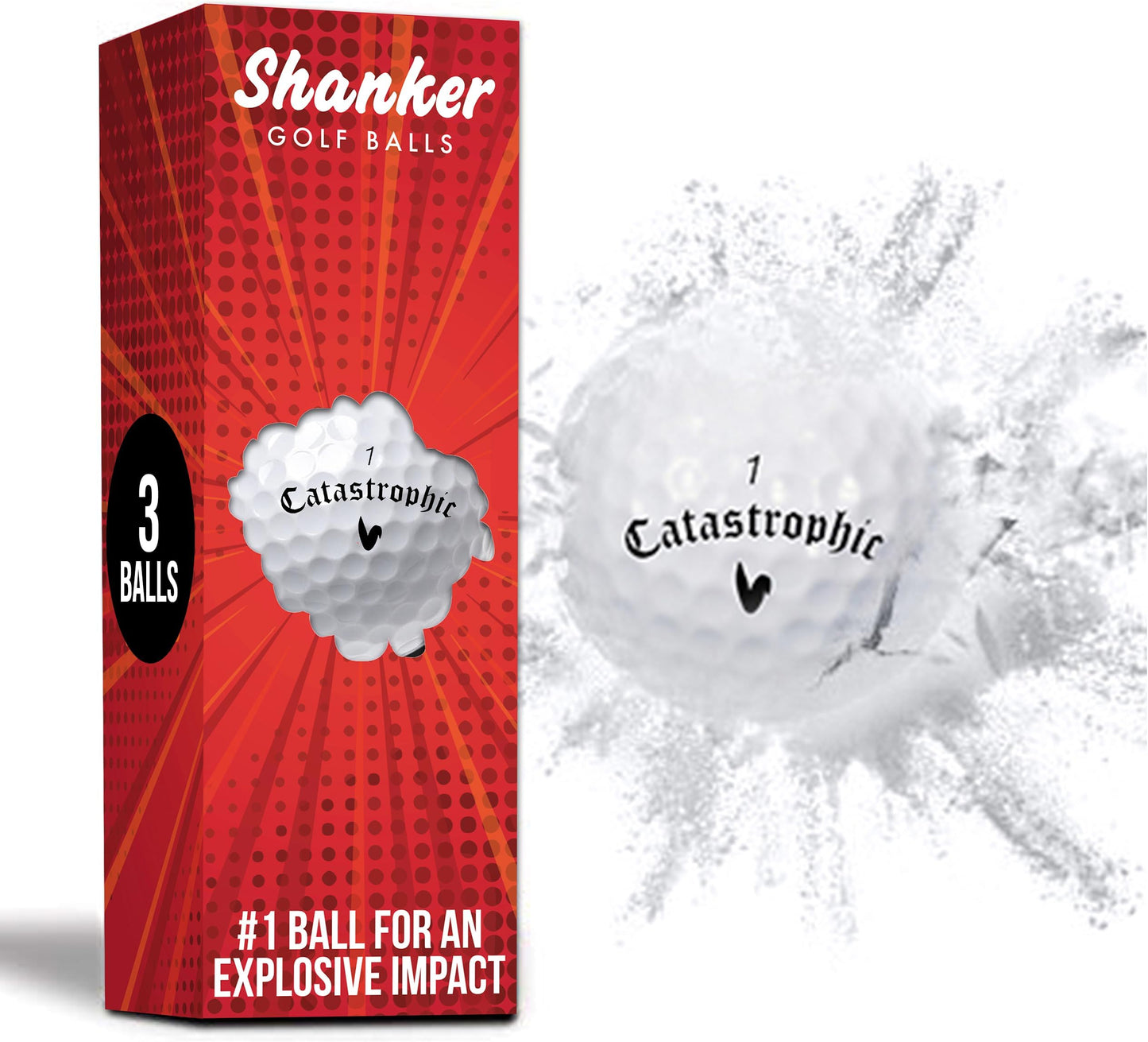 Shanker Golf Exploding Golf Balls - Prank Balls That Shatter on Impact (3 Pack)