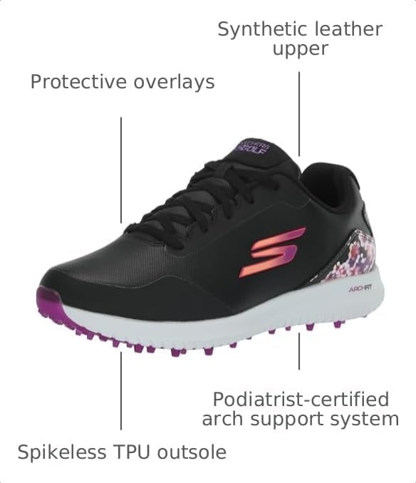Skechers Golf Women's Go Max Arch Fit Spikeless Golf Shoe Sneaker - Black Floral Waterproof