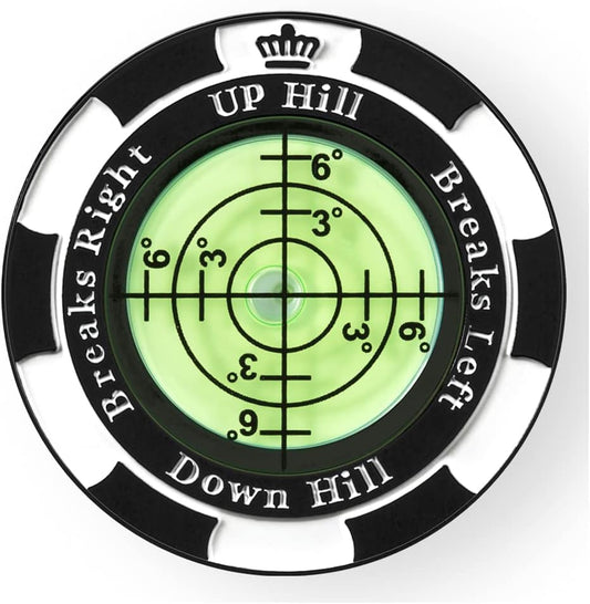 Slopemaster Progreen Reader - Golf Ball Marker With High Precision Green Reading Aid Golf Accessories For Men Women - Black