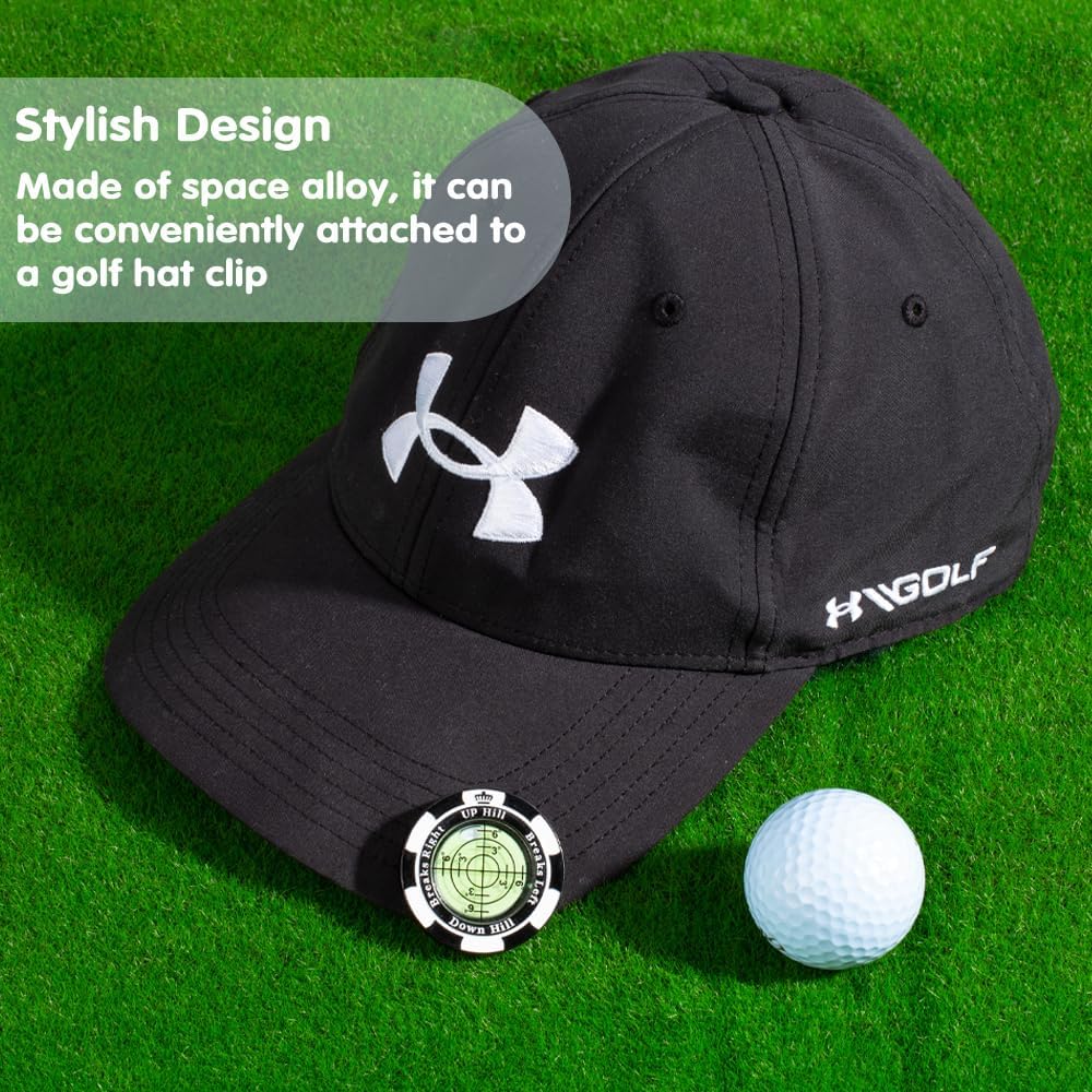 Slopemaster Progreen Reader - Golf Ball Marker With High Precision Green Reading Aid Golf Accessories For Men Women - Black