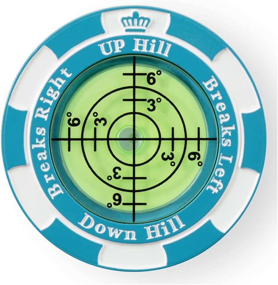 Slopemaster Progreen Reader - Golf Ball Marker With High Precision Green Reading Aid Golf Accessories For Men Women - Blue