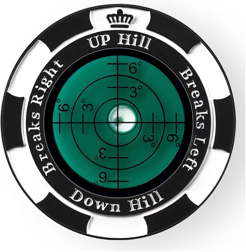 Slopemaster Progreen Reader - Golf Ball Marker With High Precision Green Reading Aid Golf Accessories For Men Women - Black&darkgreen