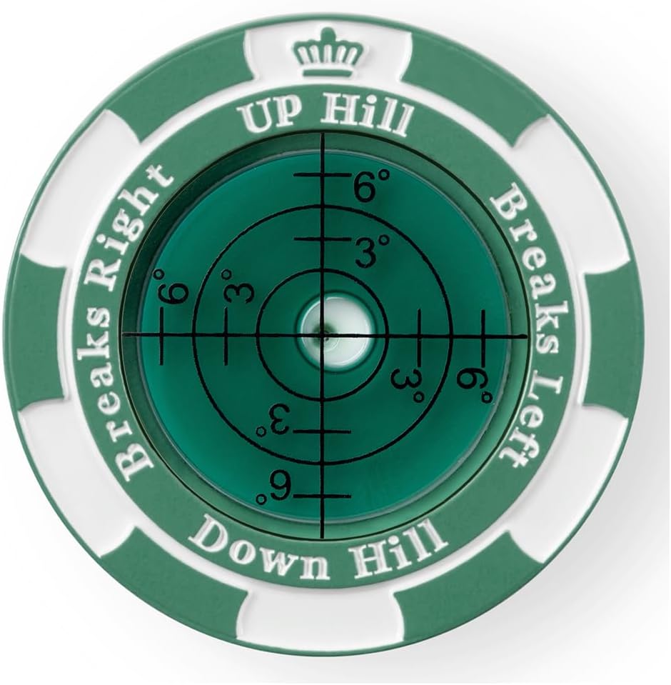 Slopemaster Progreen Reader - Golf Ball Marker With High Precision Green Reading Aid Golf Accessories For Men Women - Green&darkgreen