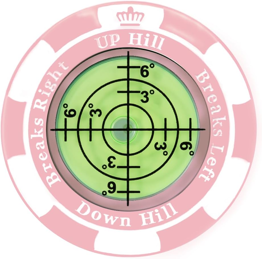 Slopemaster Progreen Reader - Golf Ball Marker With High Precision Green Reading Aid Golf Accessories For Men Women - Pink