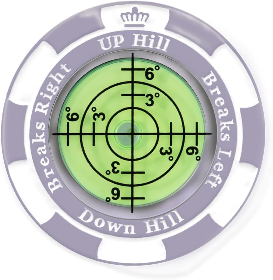 Slopemaster Progreen Reader - Golf Ball Marker With High Precision Green Reading Aid Golf Accessories For Men Women - Light Purple